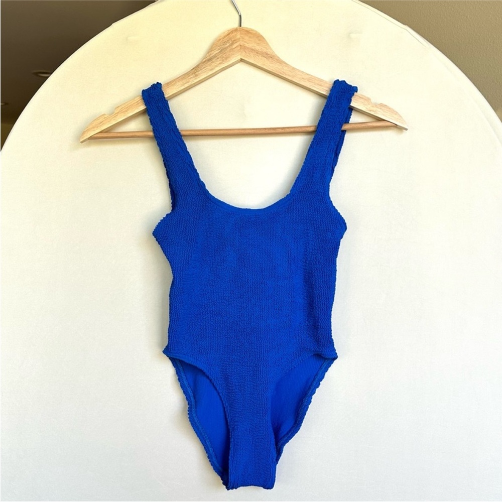 NWT Bond-Eye The Mara Classic Crinkle One Piece Swimsuit in Cobalt Royal Blue